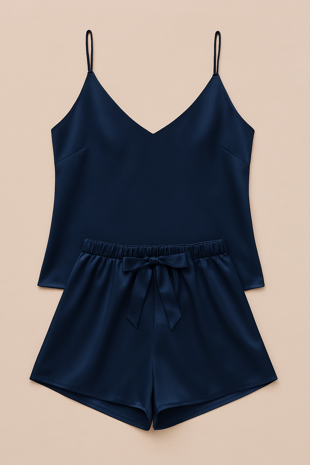 Satin Sleepwear Set Featuring A Luxe Camisole And Shorts Silky Soft, Lightweight - Free Size (Maroon)