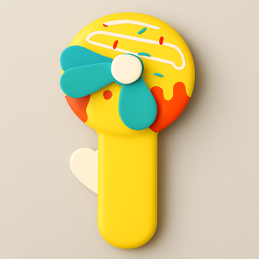 Handheld Donald Shape Toy Fan for Kids �Cute Cartoon Design, Safe Soft Blades, Portable Mini Fan for Summer Play &amp; Cooling (Random Color)