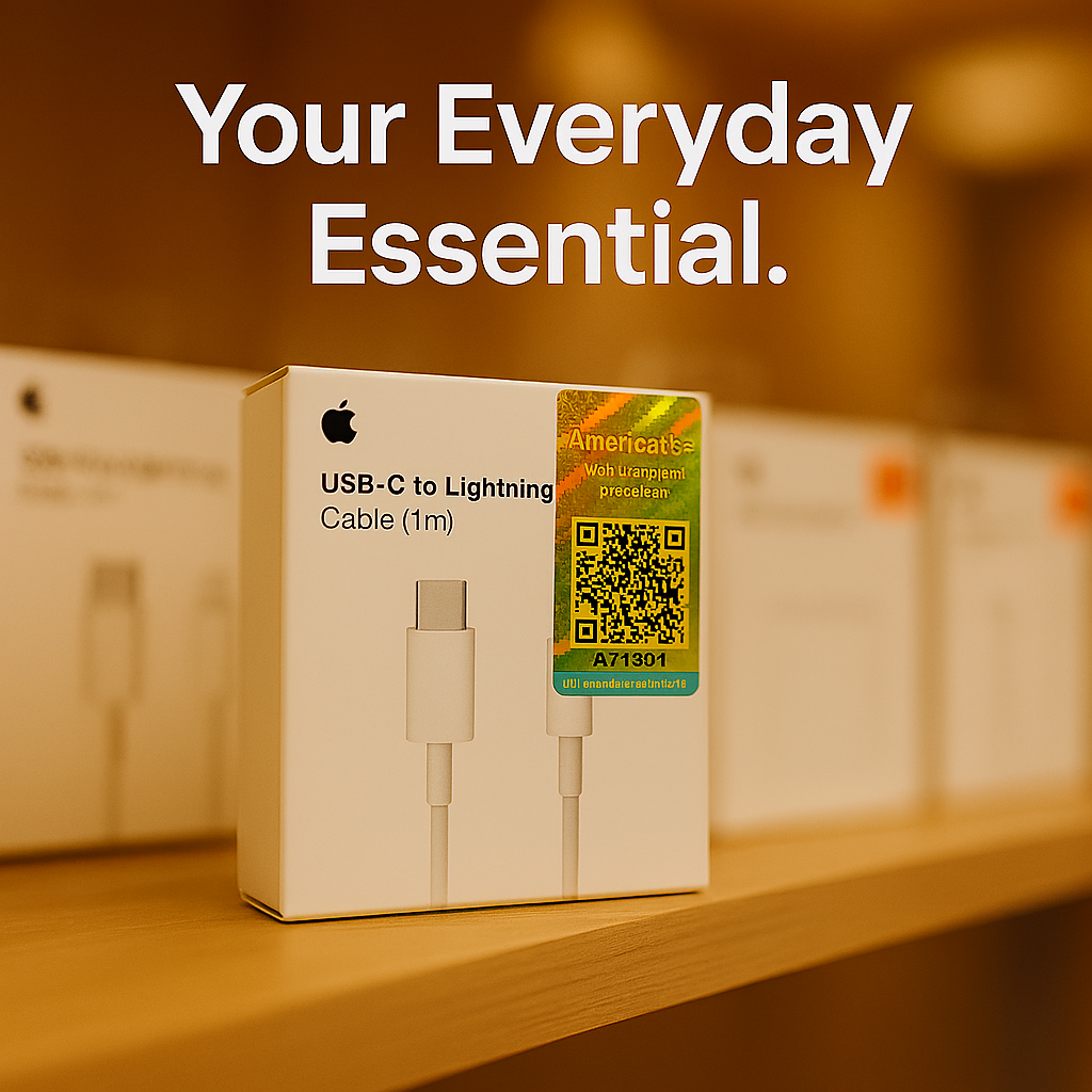 Type-C to iPhone Charging Cable �99% Original Quality with Apple Logo