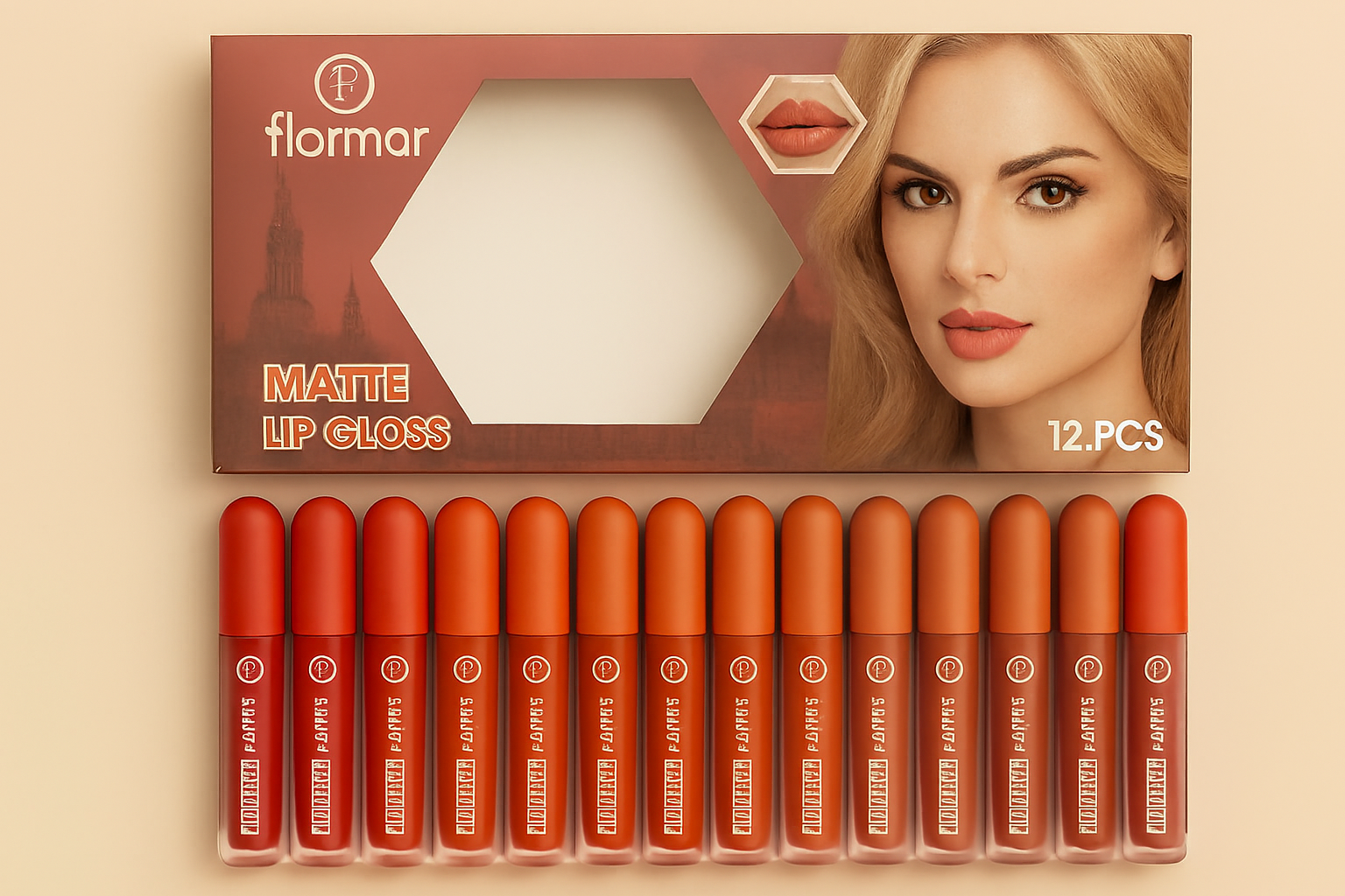 Nude Shades High Pigmented Lipgloss �Set of 6 &amp; 12 Creamy Long-Lasting Glosses | Moisturizing, Smooth Finish &amp; Everyday Wear - Pack Of 6