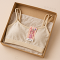 Dotted Style Soft Malai Bra for Girls �Double Straps, Lightweight &amp; Comfortable Non-Padded Bra (Beige) ~ 32 Cup A