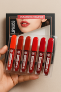 Romantic Empire Matte Lipgloss Set of 6 �High Pigment, Long-Lasting Liquid Lip Gloss | Shades of Red Collection