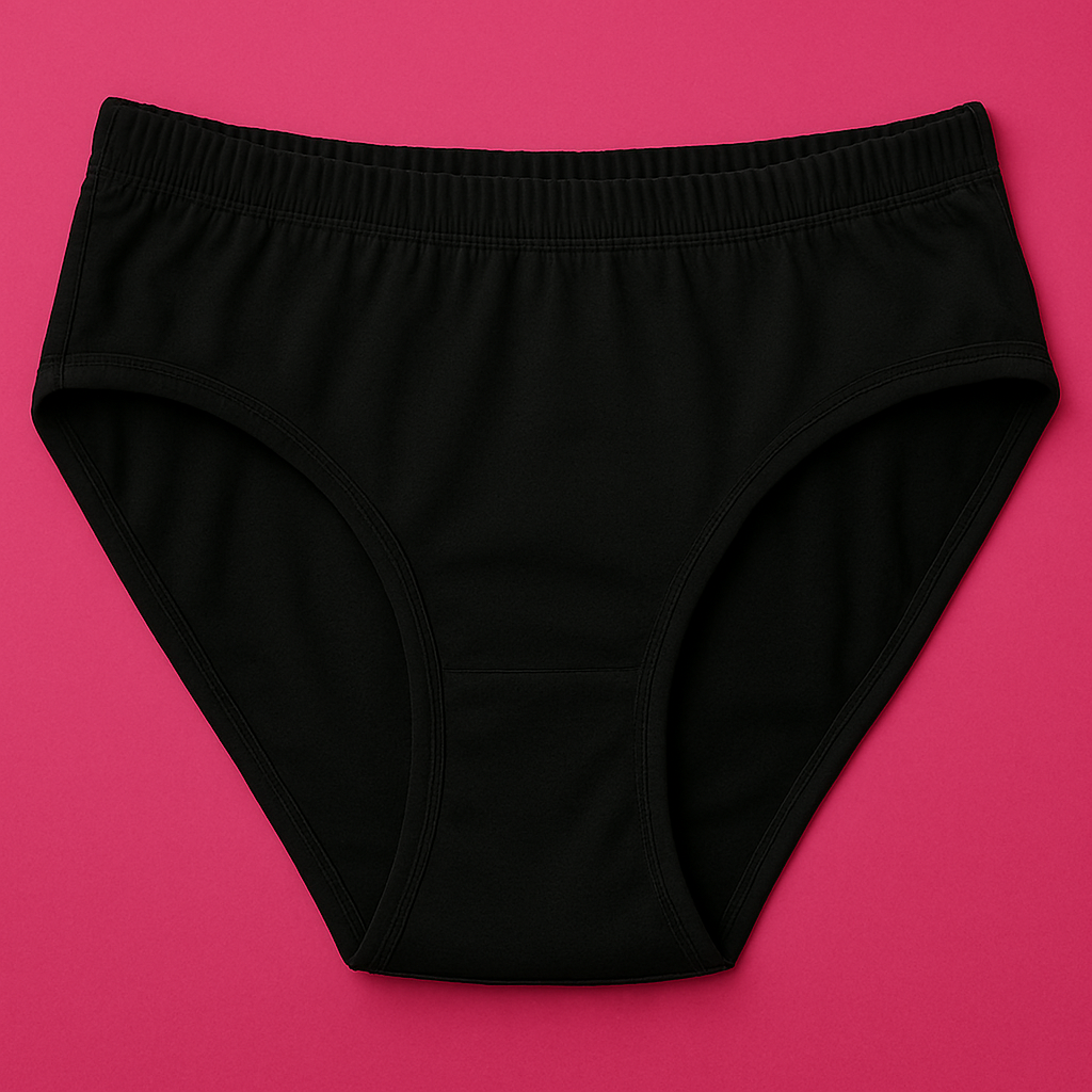 Jersey Plain Panty for Women �Lightweight, Comfortable &amp; Soft Everyday Wear Underwear, Available in Sizes S, M, L (Black) - Small