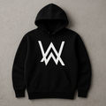 New Summer Collection Full Black Hoodie with WA Print for Men and Boys �Comfortable, Fashionable &amp; Casual Wear - Medium