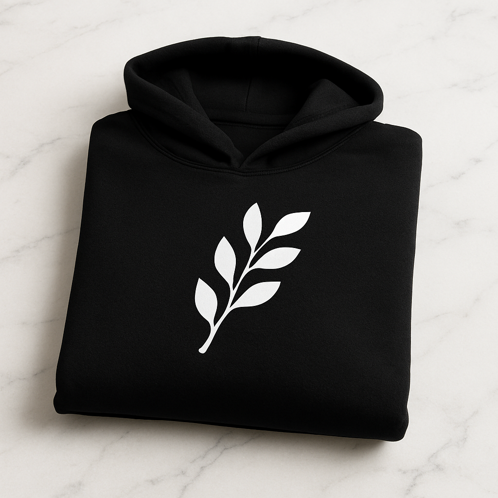 Comfortable Printed Black Hoodie for Men �Premium Fabric &amp; Fit - MEDIUM