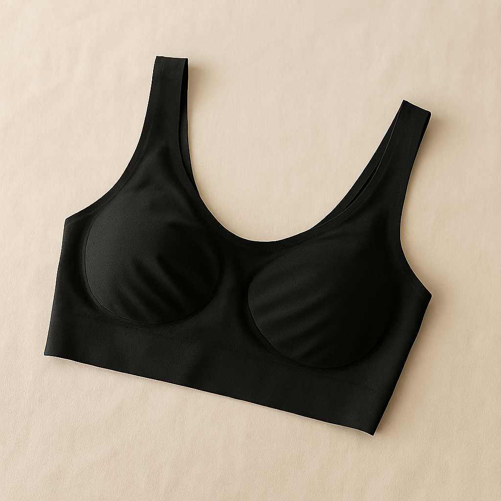 Ladies Air Bra �Soft Jersey Fabric, Plain Non-Padded Design, Comfortable &amp; Lightweight Everyday Wear Lingerie in Black Color (Stretchable Size)