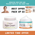 Pack Of 02 | The Health Healer Night Cream 50 ml And Whitening Cream 30ml for Private Areas &amp; Private Part �Effective Brightening for Underarms and Sensitive Area for Men and Women | 7 Days Results