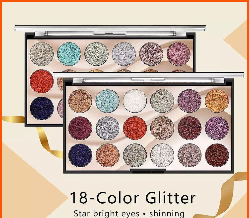 Mocallure Professional 18-Color Glitter Eyeshadow Palette �Bold, Shimmering Shades for Every Look