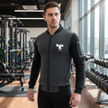 New Winter Collection Charcoal Grey Gym Printed Zipper Jacket for Men &amp; Boys �French Fleece, Premium Quality, Stylish &amp; Comfortable Winter Wear - Medium