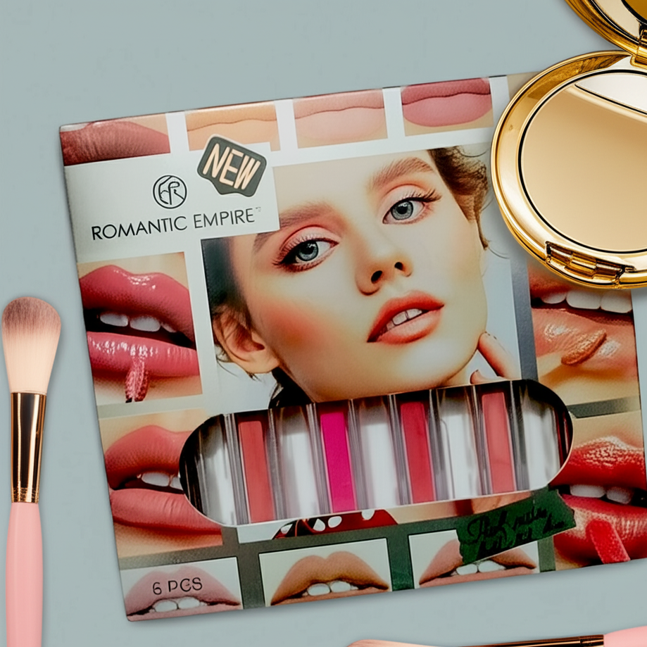 6-Piece Matte Lip Gloss Set �, Waterproof Lip Color Kit for All-Day Wear P