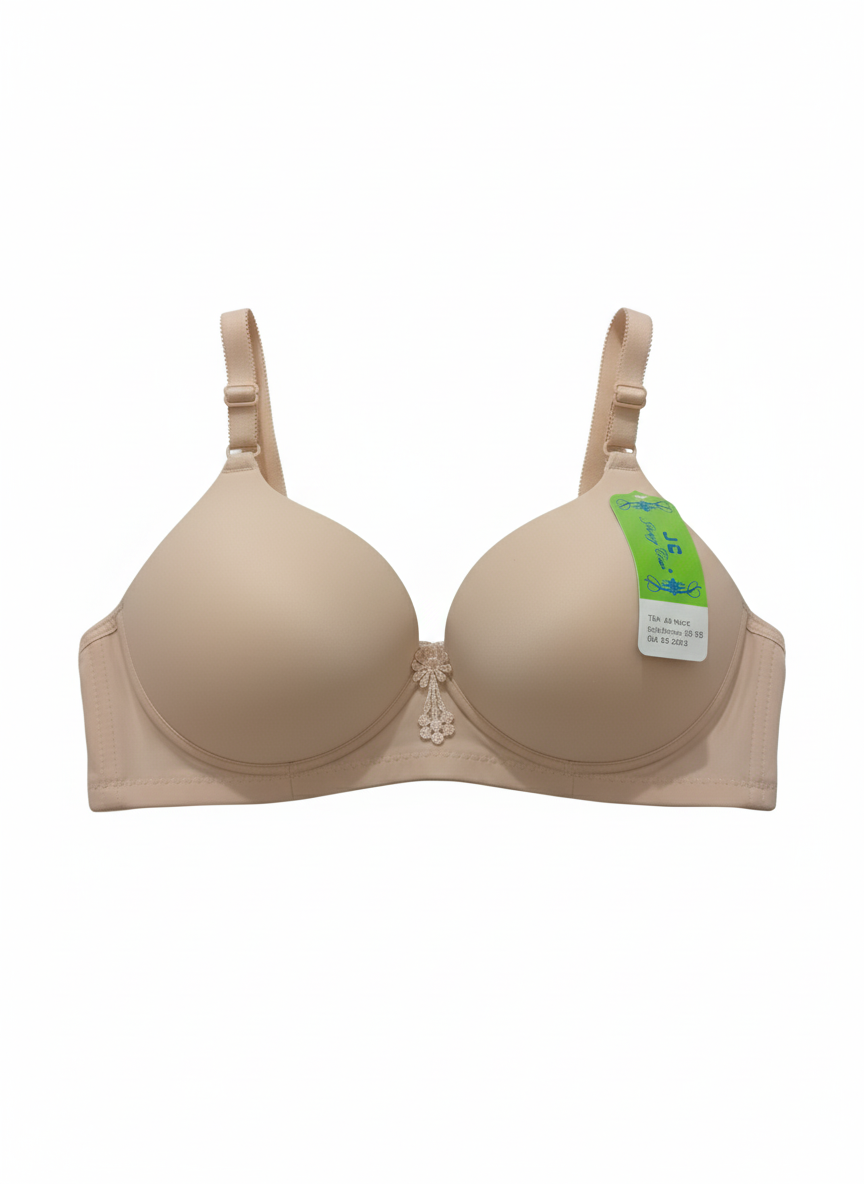 Jersey Sequins Padded Bra �Stylish, Comfortable & Lightweight Everyday Wear | Sizes 34 (Random Color)