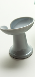 Ceramic Soap Holder with Drain �Elevated Design Bathroom Sink Dish for Bar Soaps - Grey
