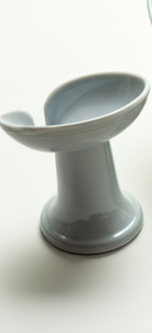 Ceramic Soap Holder with Drain �Elevated Design Bathroom Sink Dish for Bar Soaps - Grey