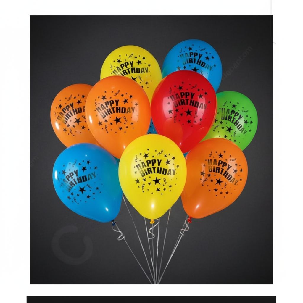 5Pcs Light Up LED Balloons HBD �Glowing Party Balloons for Birthday, Anniversary, Wedding, New Year, and Celebration Decorations