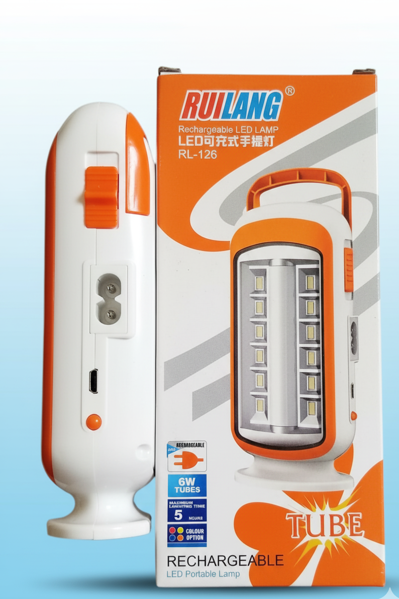 Ruilang RL-130 Rechargeable Portable LED Emergency Light �Super Bright Tube Lamp, Built-in 1200mAh Battery, 2� Hrs Runtime, Long Lifespan SMD LED