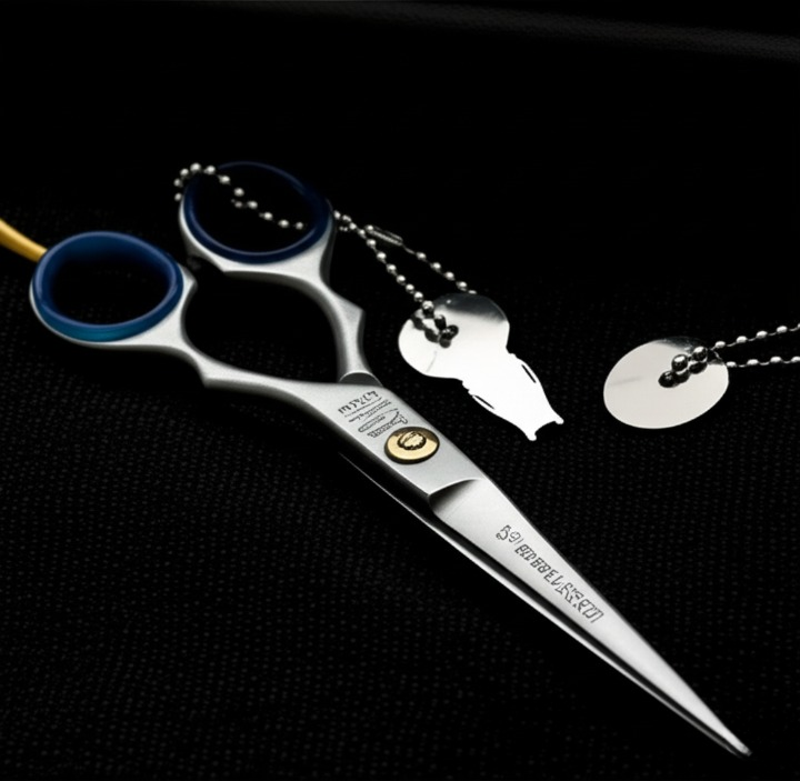 5.5�Professional Hair Cutting Scissors �Premium Stainless Steel Salon Shears with Finger Rest &amp; Adjustment Key