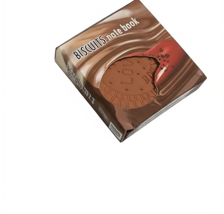 Biscuit Shaped Notebook �80 Pages Round Steno Pad for Students, Artists &amp; Kids �Fun Chocolate Biscuit Design, Portable Memo Notepad for Notes, Sketching, Doodling &amp; Creative Writing