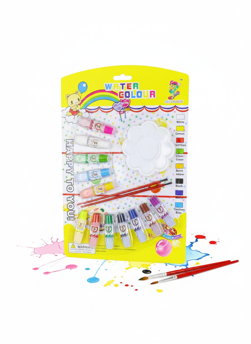 Water Color Painting Set with Brushes and Palette �Vibrant Watercolor Paints, High-Quality Brushes, and Mixing Palette for Artists, Students, and Hobbyists