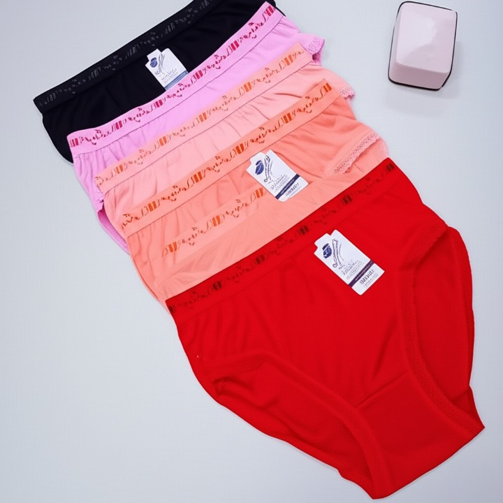 Pack of 3 Women? Underwear �Comfortable Lycra Banyan Fabric Panties for Everyday Wear, Available in Sizes S, M, and L �Soft, Stretchable, and Breathable Innerwear (Random Color) - Small