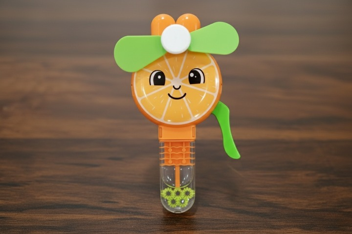 Handheld Fruit Shape Toy Fan for Kids �Cute Cartoon Design, Safe Soft Blades, Portable Mini Fan for Summer Play &amp; Cooling (Random Design)