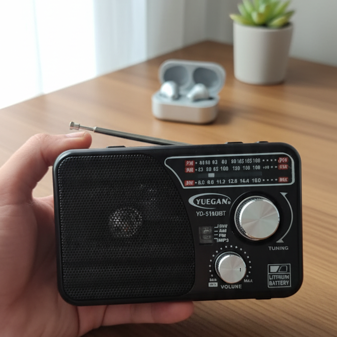 YUEGAN YG-518URT 3-Band Portable Radio with USB/TF MP3 Player, Aux Input, Flashlight &amp; Rechargeable Battery �AM/FM/SW