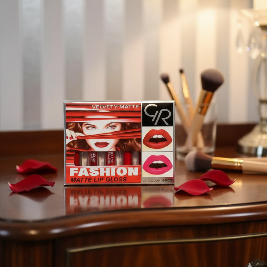 6 Pcs Lip Gloss Set �Liquid Formula with Shades of Red, Smooth Application, Long-Lasting Shine &amp; Moisture, Perfect for Everyday &amp; Party Makeup