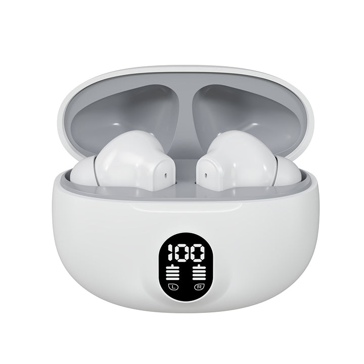 Professional Display Earbuds STEREO 895B Wireless Bluetooth Earbuds | Mic in-Ear Headphones with LED Display | Type C Fast Charging | Bluetooth 5.3 for Android/iPhone ( With Cable - With Box - Random Color )