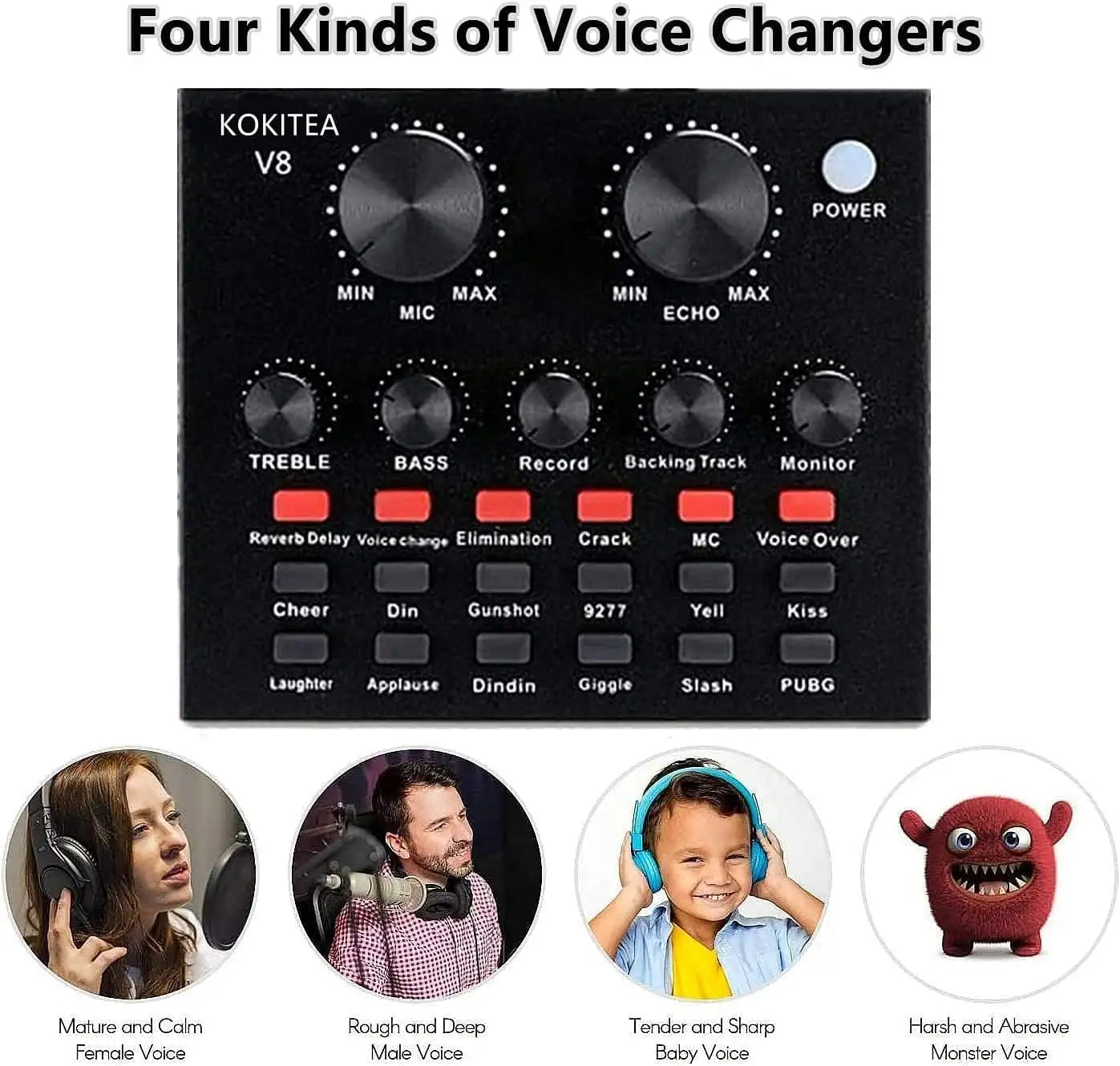 Podcast Mic Set With Live Sound Card,condenser Microphone With Rechargeable 12 Kinds Of Auxiliary Background For Karaoke Singing, Youtube Recording