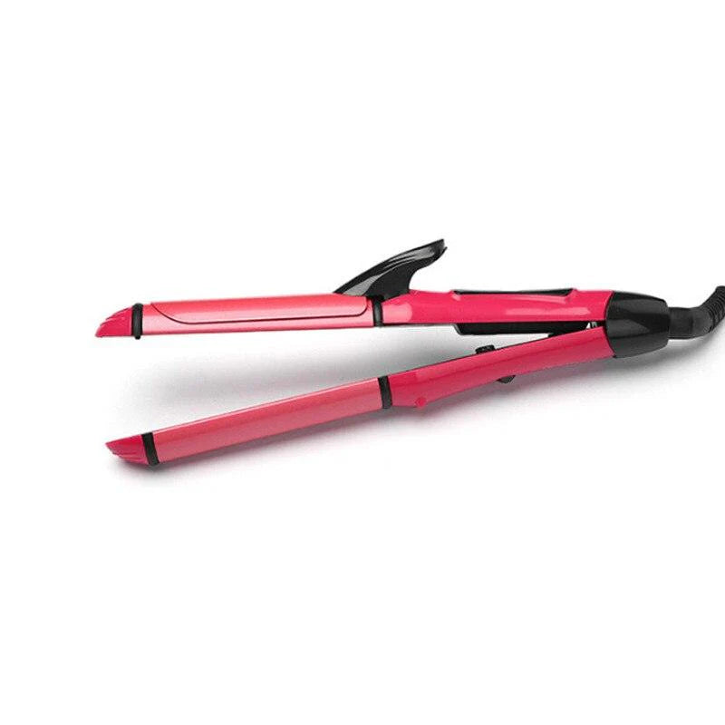 2-in-1 Nova Hair Straightener and Curler �Dual-Use Styling Tool with Quick Heat-Up Technology, Ceramic Plates for Smooth Straightening &amp; Effortless Curls Model-NH-2009 �Portable, Lightweight, Ideal for Home or Travel Use