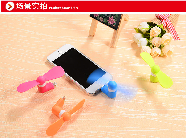 Summer Hot 2 in 1 Mini USB Fan Portable Fan for Mobile Phone Computer , Power bank Air Cooling Fan Android   (random color) - Micro USB Fan