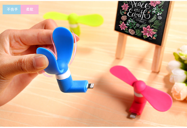 Summer Hot 2 in 1 Mini USB Fan Portable Fan for Mobile Phone Computer , Power bank Air Cooling Fan Android   (random color) - Micro USB Fan