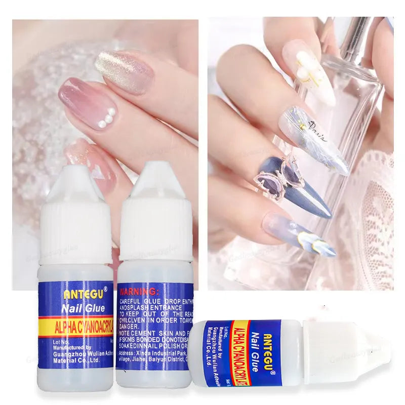 Pack of 5 �Strong Nail Glue for Nail Art, Decorations &amp; Artificial Nails �Quick-Drying Adhesive for Press-Ons, Nail Tips, Rhinestones &amp; DIY Manicure