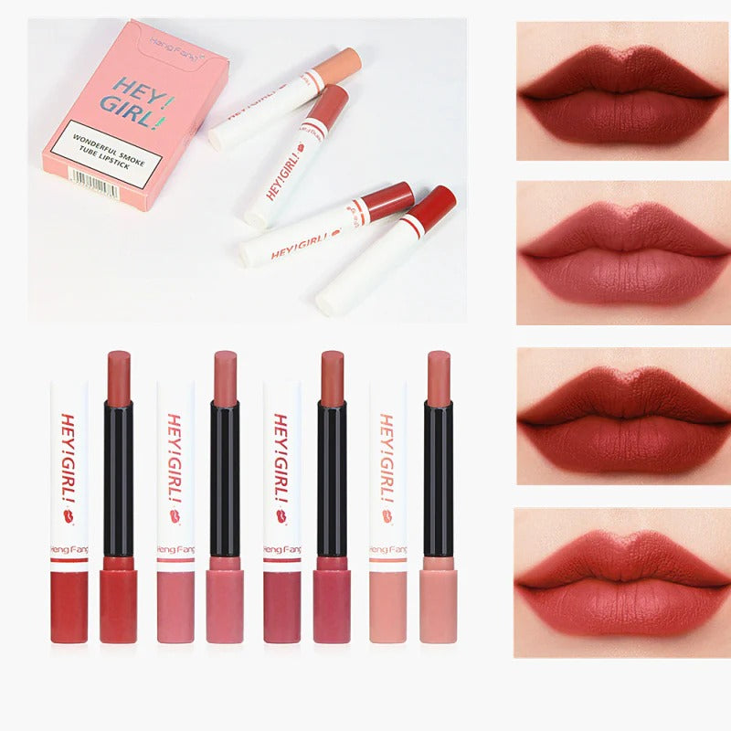 4-in-1 Trending Lipstick Set �Cigarette-Shaped Matte Lipsticks, Long-Lasting, Easy to Apply, Non-Sticky &amp; Fade-Resistant Lip Gloss for Makeup Lovers
