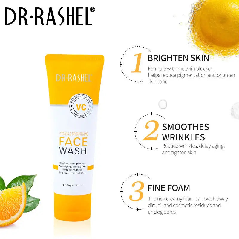 DR RASHEL Vitamin C Brightening Face Wash | Brightening Lightening Facial Clean - 100g
