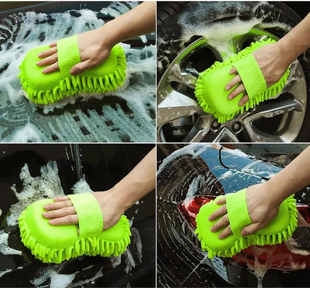 Spounge Fiber | Microfiber Wash Sponge Car Wash Sponge  Microfiber Wash Mitt Scratch Free, Ultra Absorbent Microfiber Mitt for Cars, Trucks, SUV, Boat,Bicycle &amp; Motorcycle (Random color)