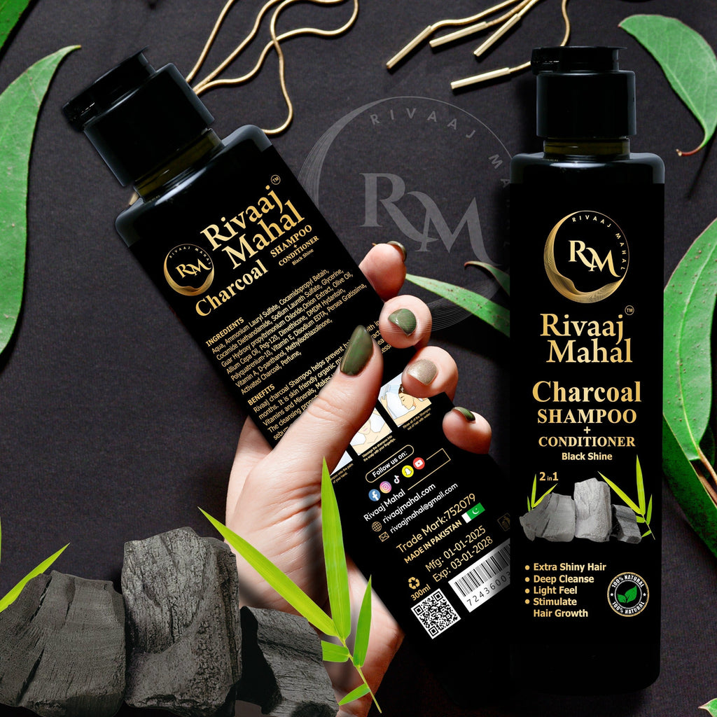 Rivaaj Mahal Charcoal Shampoo - Best Quality Shampoo | Charcoal Shampoo | Rivaj Mahal - 200ml