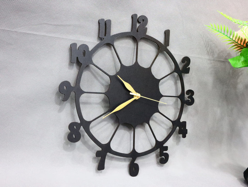 Retro Design 3D Wooden wall clock for Living Room Retro Decor Wall Clock