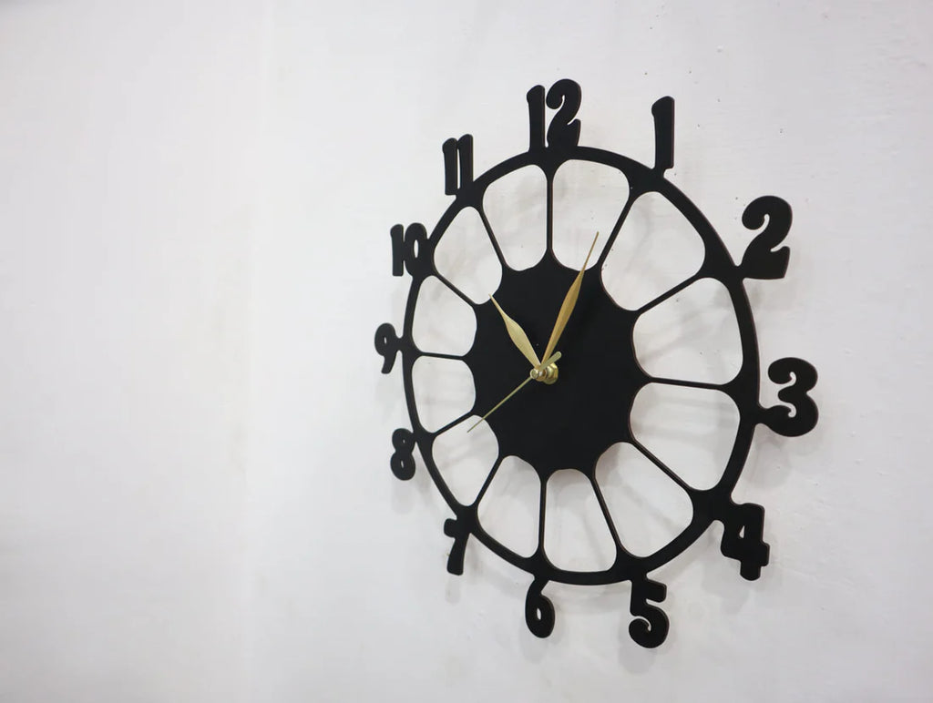 Retro Design 3D Wooden wall clock for Living Room Retro Decor Wall Clock
