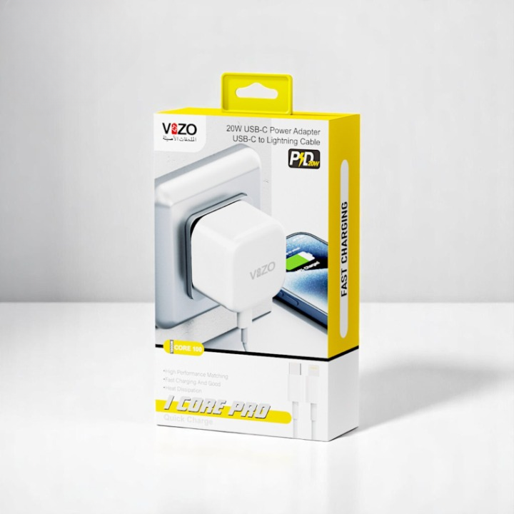 iCore Pro �Premium 3-Pin iPhone Charger with Original Lightning Cable | Best Quality iphone Charger | Vizo iCore Pro - IOS Charger