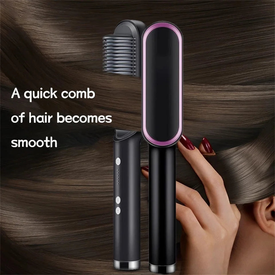 Hair Straightening Comb/Brush, Curling Comb Dual-Purpose Hair – photo 3