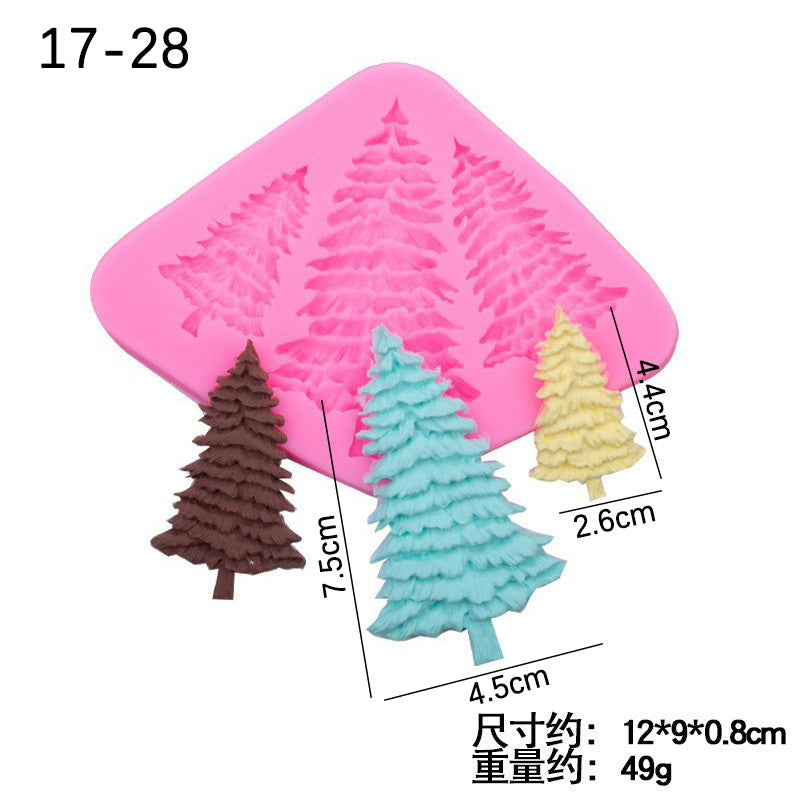 Silicone Christmas Tree Molds Pink 2-Pack
