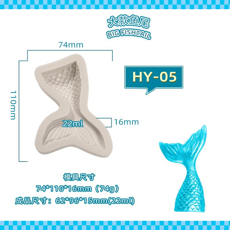 Mermaid Tail Ice Mold for Drinks & Desserts