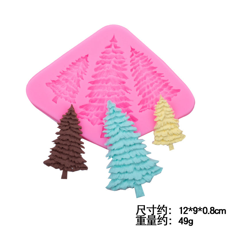 Silicone Christmas Tree Molds Pink 2-Pack