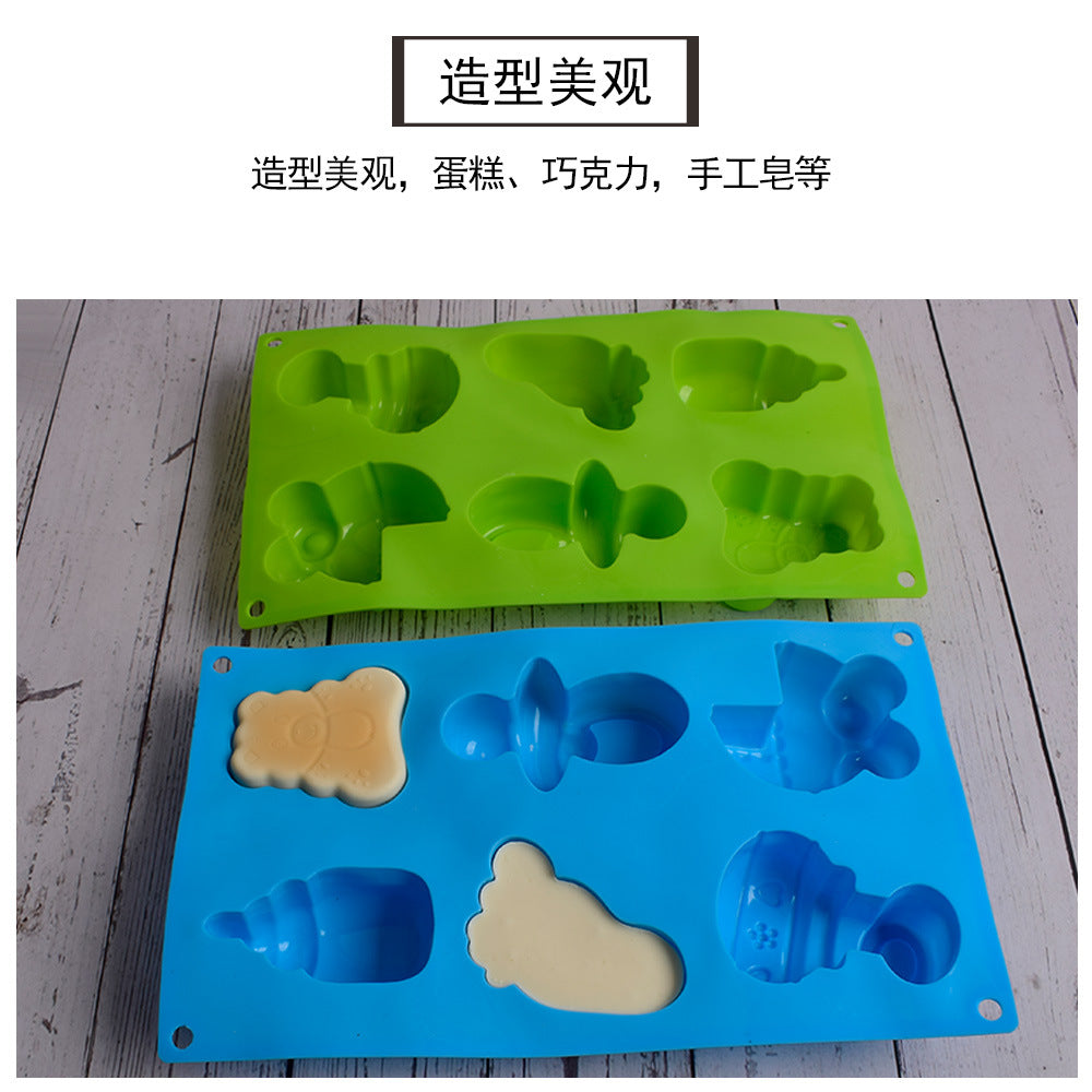 Silicone Molds for Cake, Soap & Rice Balls - Blue & Pink