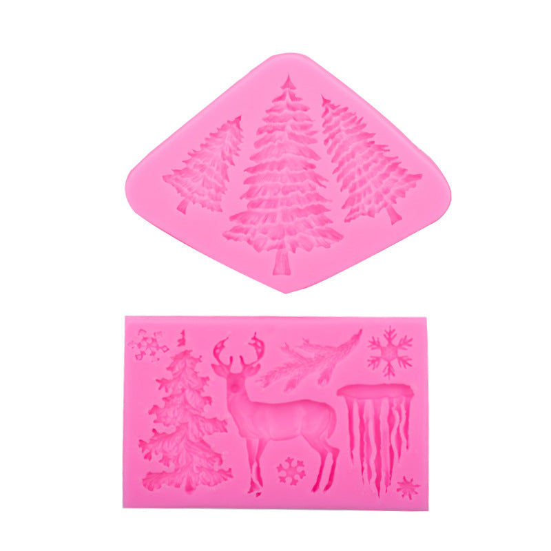 Silicone Christmas Tree Molds Pink 2-Pack