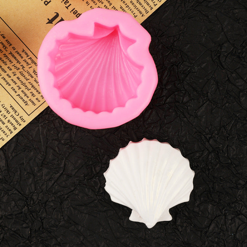Sea Shell Mold Pink White Liquid Silicone 3D Design