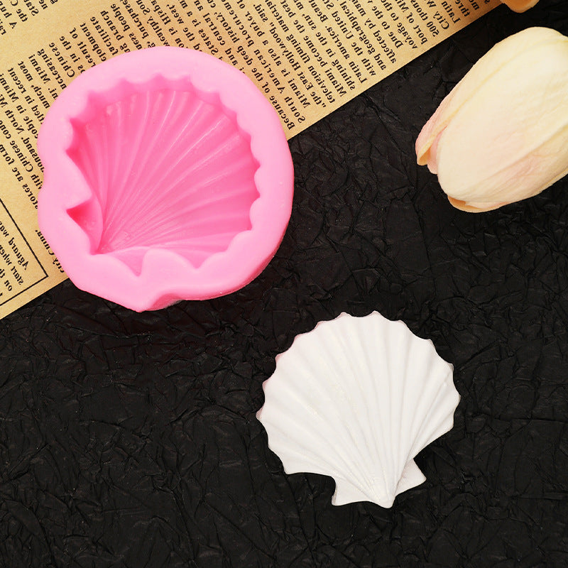 Sea Shell Mold Pink White Liquid Silicone 3D Design