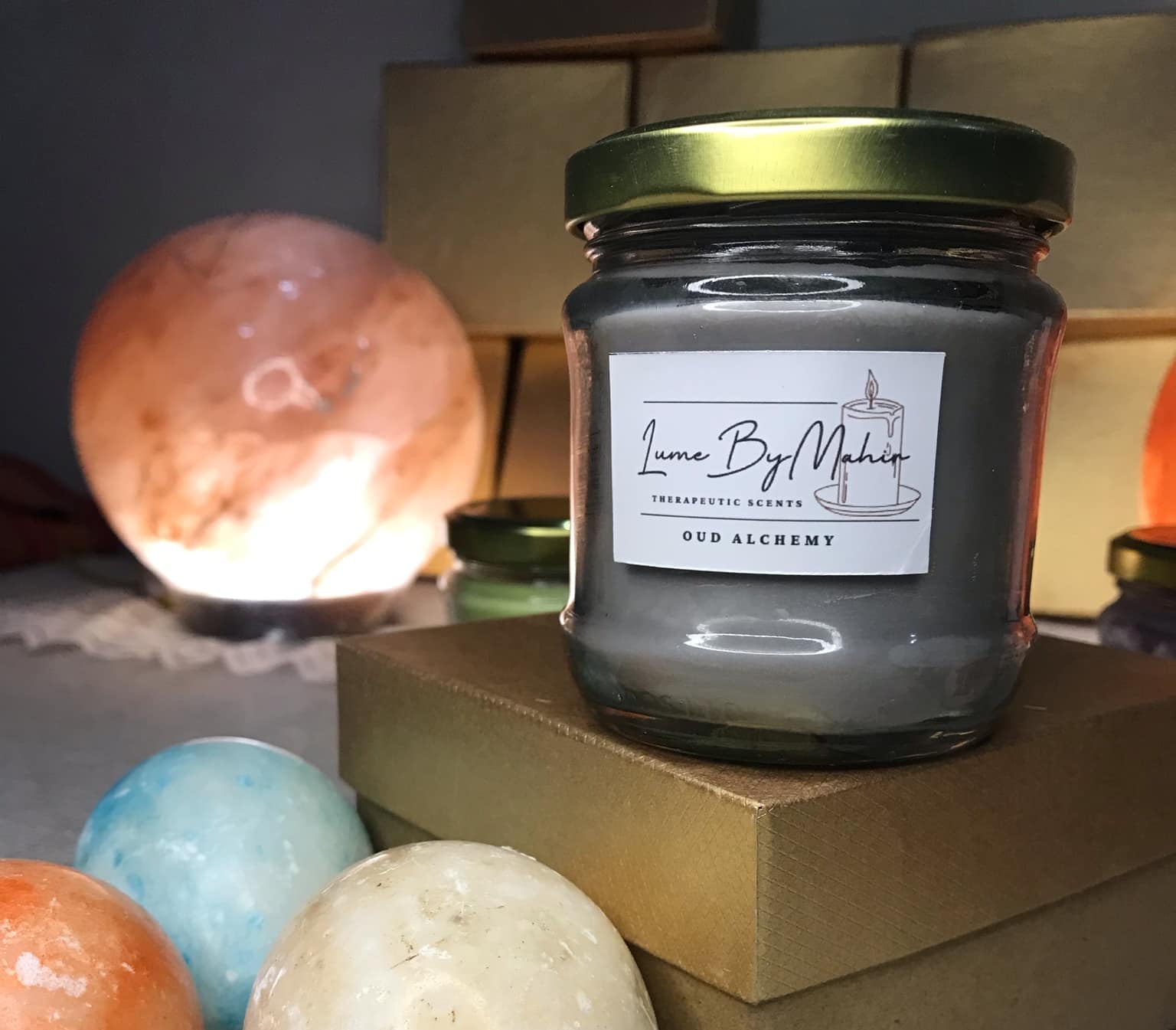 Oud Alchemy Candle | Every Flicker Tells a Tale �Handmade Amber &amp; Musk Soy Wax Candle - 100gram
