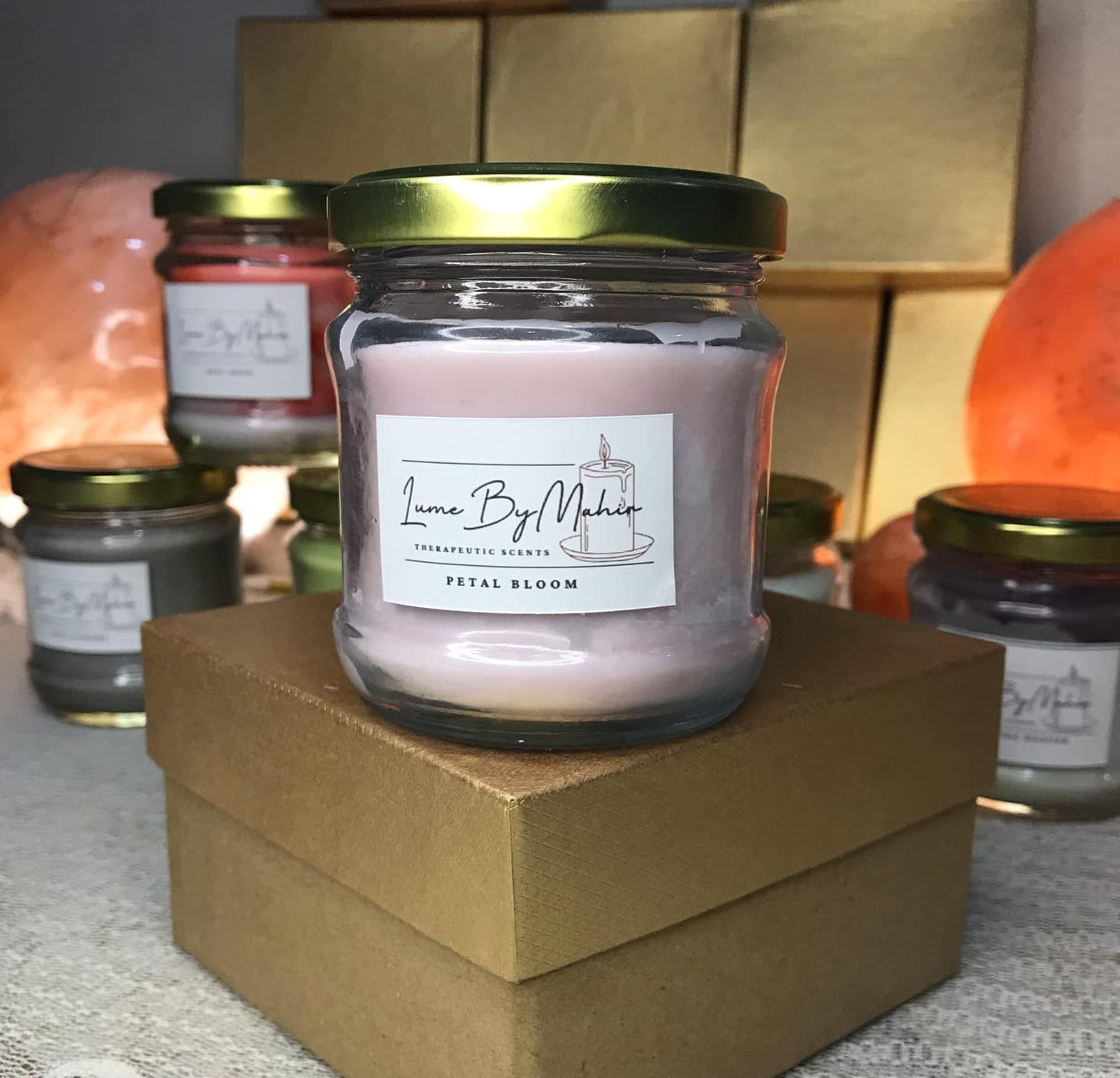 Petal Bloom Candle | Where Every Flame Blooms Like a Midnight Garden �Handmade Jasmine Sambac Soy Wax Candle - 100 gram