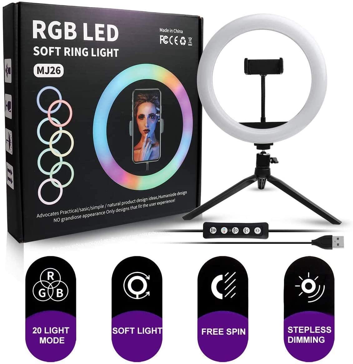 26Cm MJ26 10.2 RGB Led Soft Ring